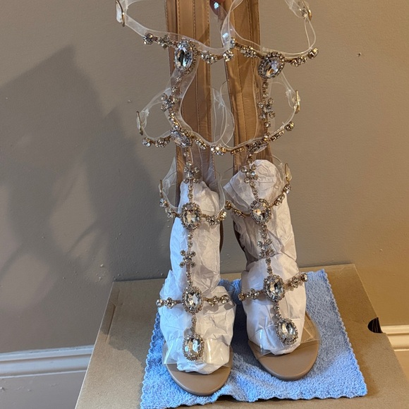 Shoe Dazzle Shoes - Yulanda Jeweled Gladiator Wedge Women's Sandals